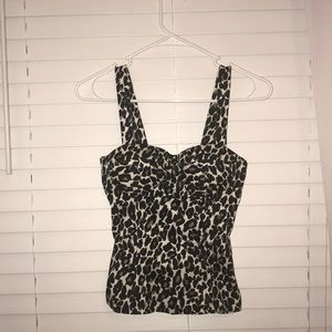 Size Extra S Black & Grey Cheetah Print Corset Top